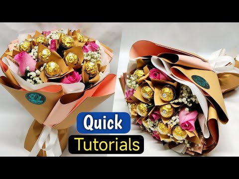 DIY Chocolate Bouquet | How to Make a Flower & Chocolate Bouquet | Guldasta Banane ka Tarika | Subro