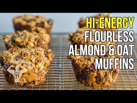 Flourless Oat & Almond Butter Muffins with Goji & Dark Chocolate / Muffins Sin Harina