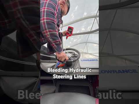 Bleeding Air Out of Hydraulic Steering Lines #boatsteering #boatmaintenance #rangerboats #muskyboat