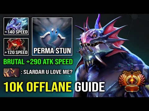 WTF +290 Attack Speed 10K MMR Slardar 100% Deleted Offlane with Perma Bash Stun Dota 2
