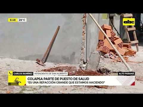 Parte de un puesto de salud colapsó en medio de trabajos de refacción