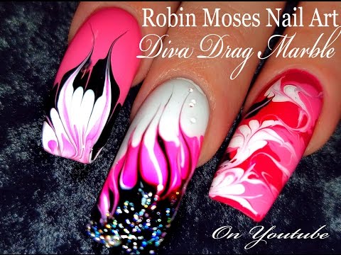 No Water Needed - Pink Diva DIY Drag Marble nail art Tutorial