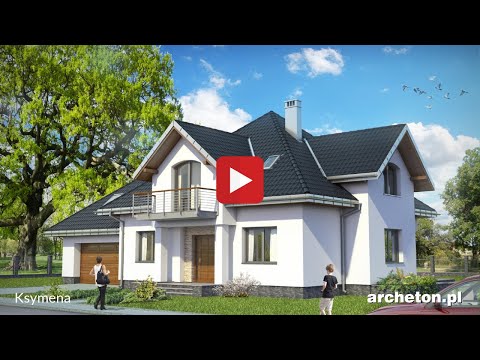 Projekt domu Ksymena - archeton.pl - z użytkowym poddaszem 289,1 m2