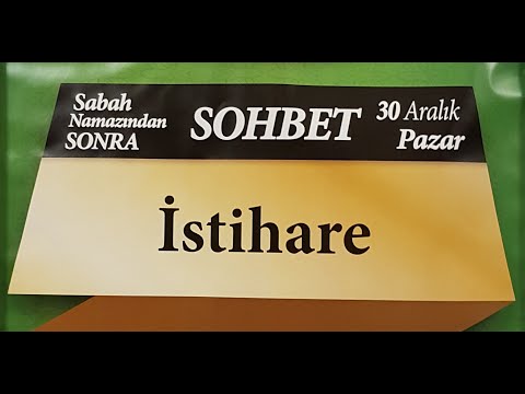 30.12.2018 İstihare - Mustafa AYDIN Pazar Sohbetleri