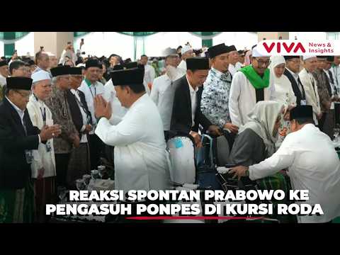 Disorot! Adab Prabowo Lihat Pengasuh Ponpes Al-Falah Ploso Kediri di Muktamar NU