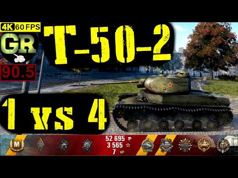90_World of Tanks T-50-2 WoT Replay - 9 Kills 4K DMG(Patch 1.4.0)