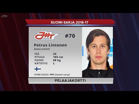JHT Suomi-sarja 2016-17 pelaajakortti: Petrus Lintonen