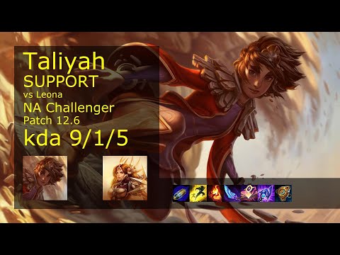 Taliyah Support & Xayah vs Leona & Ezreal - NA Challenger 9/1/5 Patch 12.6 Gameplay