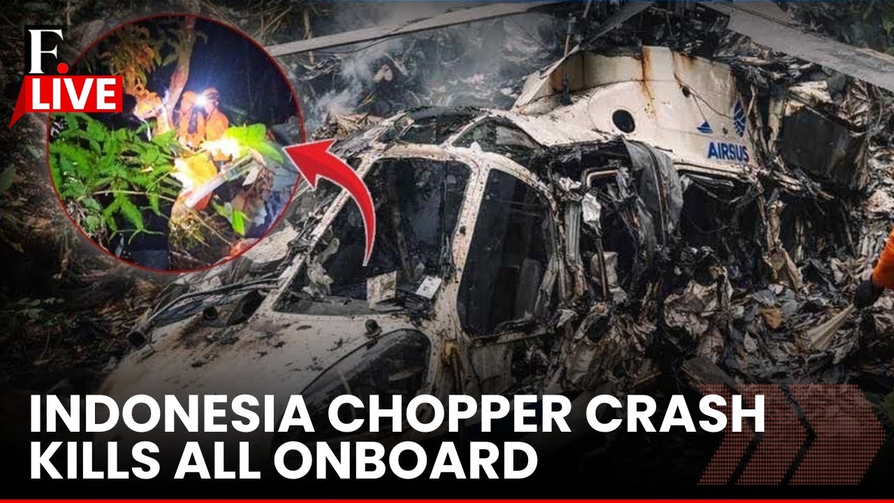 LIVE: Helicopter Crash in Indonesia Kills All 8 Onboard, Wreckage Found In Forest | Firstpost