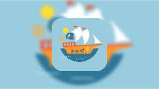 Pirate Ship in The Ocean Animated Gif | Ship Creaking Sounds (Cartoon)