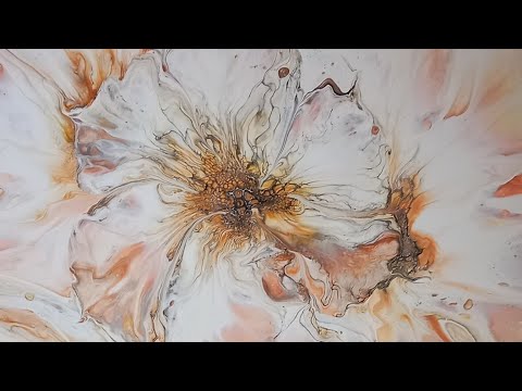 #238 Amber Bloom | Background Blow-out with Multiple Bloom Flowers| Fluid Art