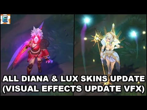 All Diana & Lux Skins Update Visual Effects VFX   Diana Rework on PBE   League of Legends