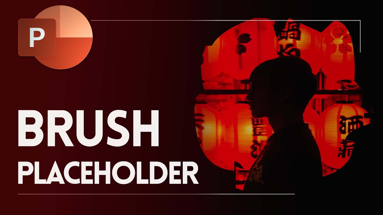 PowerPoint slide with Brush Placeholders for your Images - Font Method ✔