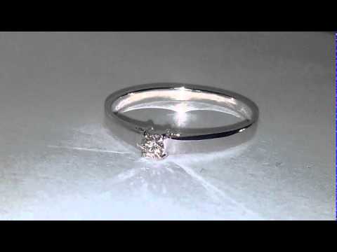 Cathedral mini luxury 14k gold ring with 0.08ct diamond