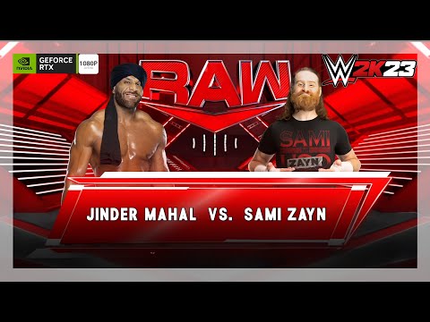 FULL MATCH JINDER MAHAL vs SAMI ZAYN in ROW #wrestling #wwe #wwe2k23gameplay #fight