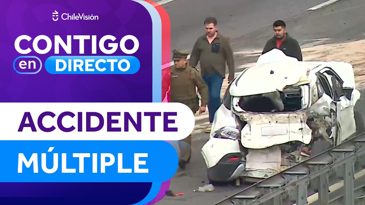 ¡CUATRO PERSONAS ATRAPADAS!: Colisión múltiple en autopista Vespucio Sur - Contigo en Directo
