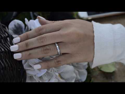 0.5 Ct. Twelve Stone Channel Set Straight Wedding Ring - TwoBirch TB-WR-0243-WG-H