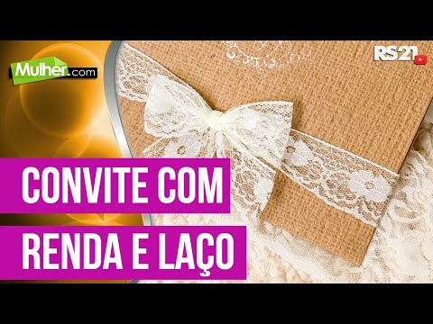 Mulher.com 06/08/2013 Silvia Giacobbe - Convite com renda e laço chanel Parte 2/2