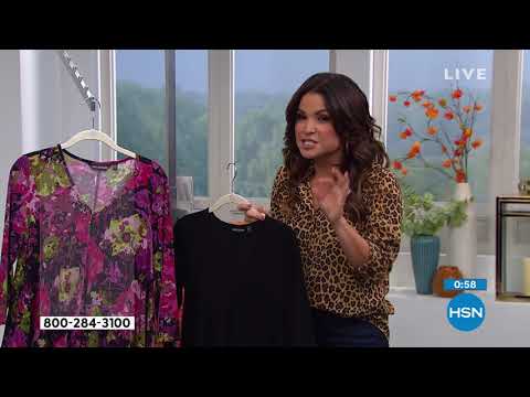 Nina Leonard Mixed Media Top