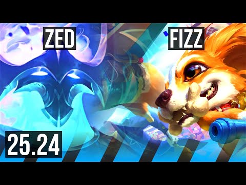 ZED vs FIZZ (MID) | Good KDA: 11/1/1 | KR Master | 25.24