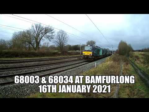 68003 & 68034 at Bamfurlong   16th January 2021
