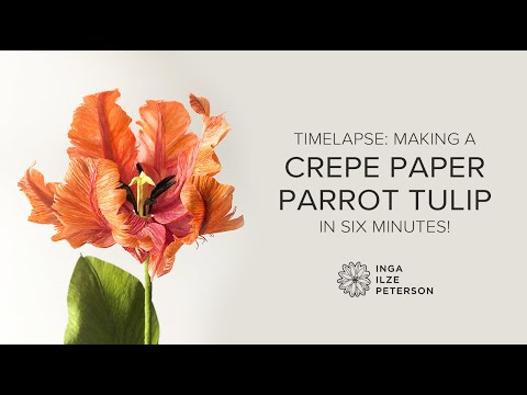 Making a Crepe Paper Parrot Tulip in Six Minutes: Timelapse Showing My Entire Process!