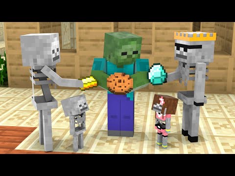 Poor and Rich - Baby Skeleton Boy and Girl Life - Minecraft Animation