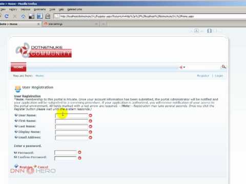 DotNetNuke Tutorial, Different Types of User Registration - Video #48