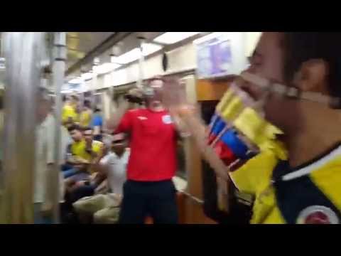 Colombia fans make a joke on Suarez bite