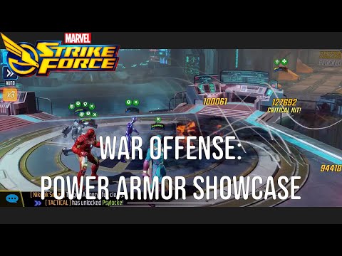 Power Armor War Offense Showcase - Marvel Strike Force