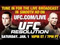 Watch UFC 125 Resolution Live On UFC Com Live In Smooth HD Saturday At 10p 7p ET PT