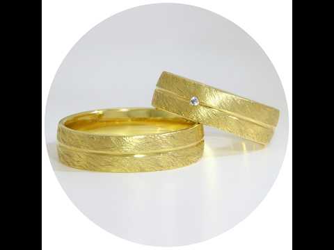 Verighete Cuplu Aur Galben 14 k Diamant Natural | Parma
