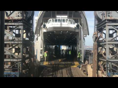 Rolling onto the only passenger train carrying ferry in Europe!