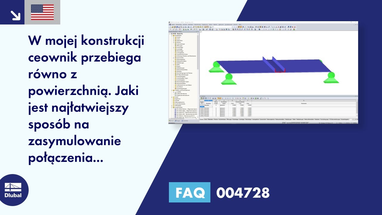 FAQ 004728 | W mojej konstrukcji przekrój ceownika przebiega w jednej płaszczyźnie z powierzchnią. W mojej konstrukcji ...