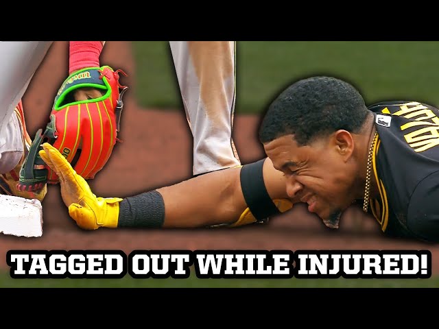 José Ramirez tags out Enmanuel Valdez while he was injured calling timeout, a breakdown