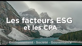 Les facteurs ESG et les CPA