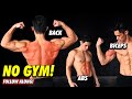 [Follow along] No Equipment Back, Biceps & Abs Routine!