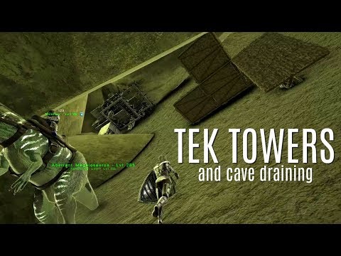 TEK TOWERS and Defenses w/ HIDDEN Cave Raid - Official 6 Man Tribes (E29) - Ark Survival