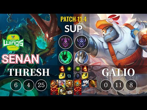 JAG Senan Thresh vs Galio Sup - KR Patch 11.4