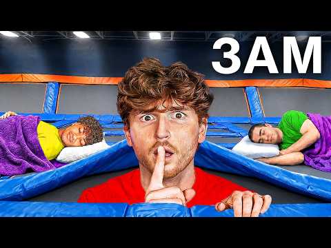I Spent 24 Hours In A Trampoline PARK!