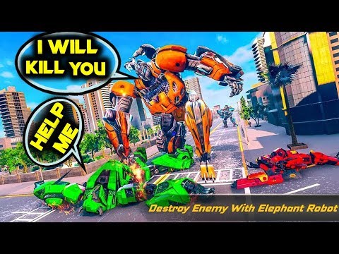 Flying Elephant Robot Transform: Flying Robot War | Android Gameplay | | Monster 3d Elephant Robot