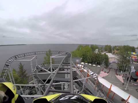 Särkänniemi 2015 - racing in the MotoGee roller coaster #1 (50 FPS)