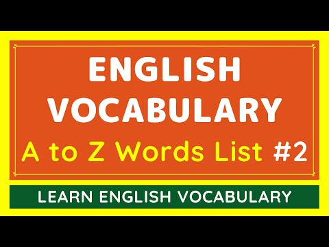 A to Z Learn English Vocabulary Words with AUDIO #2 | NEW & BASIC DAILY USE ENGLISH WORDS LIST