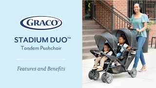 Looking for a double pushchair? Check out the Graco Stadium Duo® tandem pushchair.