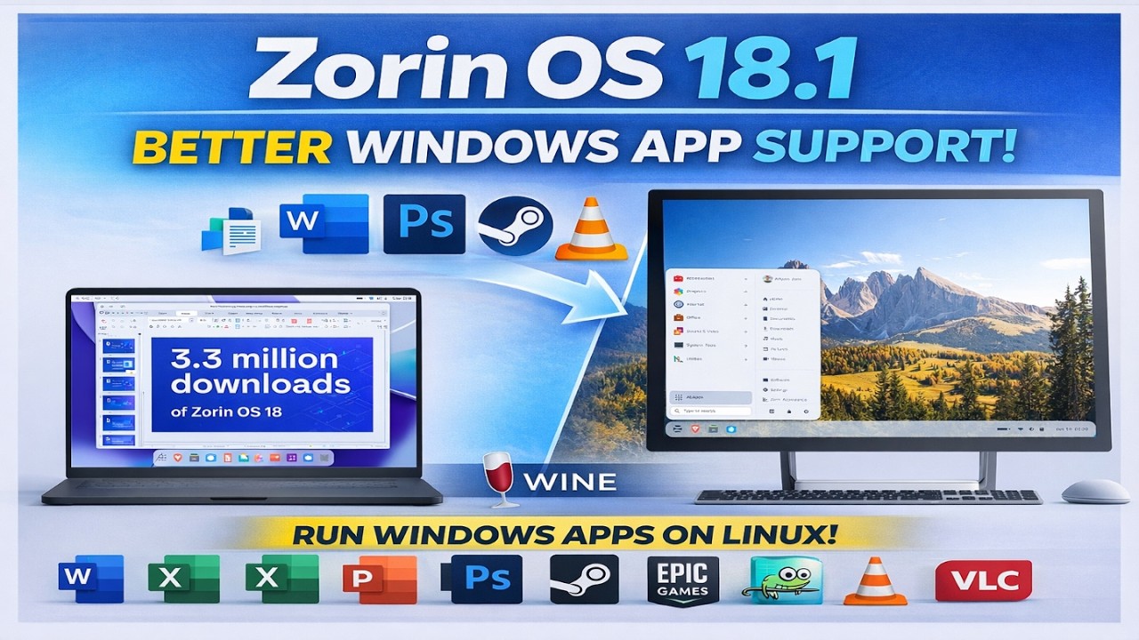 Zorin OS 18.1 Released! Switch to Linux for Better Windows App Support