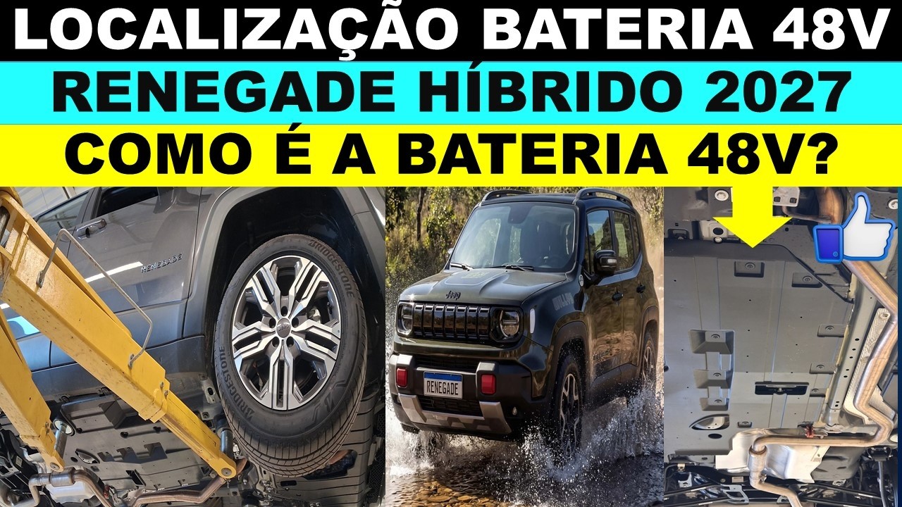 Renegade híbrido MHEV 2027 bateria 48 volts onde fica localizada?