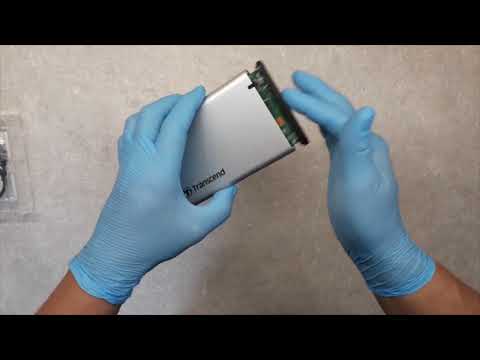 TRANSCEND STOREJET 25S3 2,5'' SATA HDD ENCLOSURE UNBOXING MOUNTING HDD