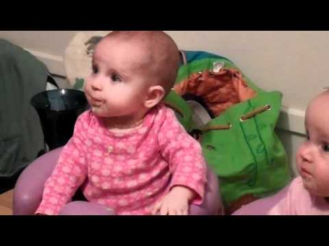 twin babies try avocado