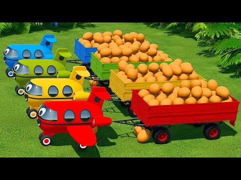 LOAD AND TRANSPORT GIANT DUCKS WITH FENDT TRACTORS AND JCB LOADERS - Farming Simulator 22