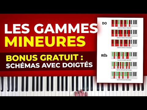 Les gammes mineures au piano (bonus gratuit : schémas des gammes avec les doigtés)